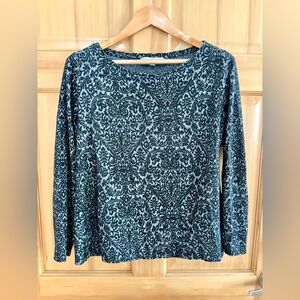 LOFT Jacquard Top - Black and Gray